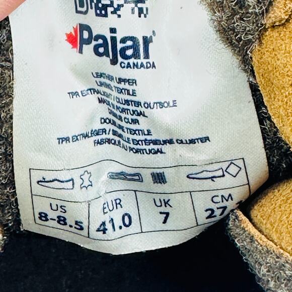 Pajar Men's Yak Cognac Suede Waterproof Lace Up Winter Boots Size 41 EU/8-8.5 US - Picture 11 of 12